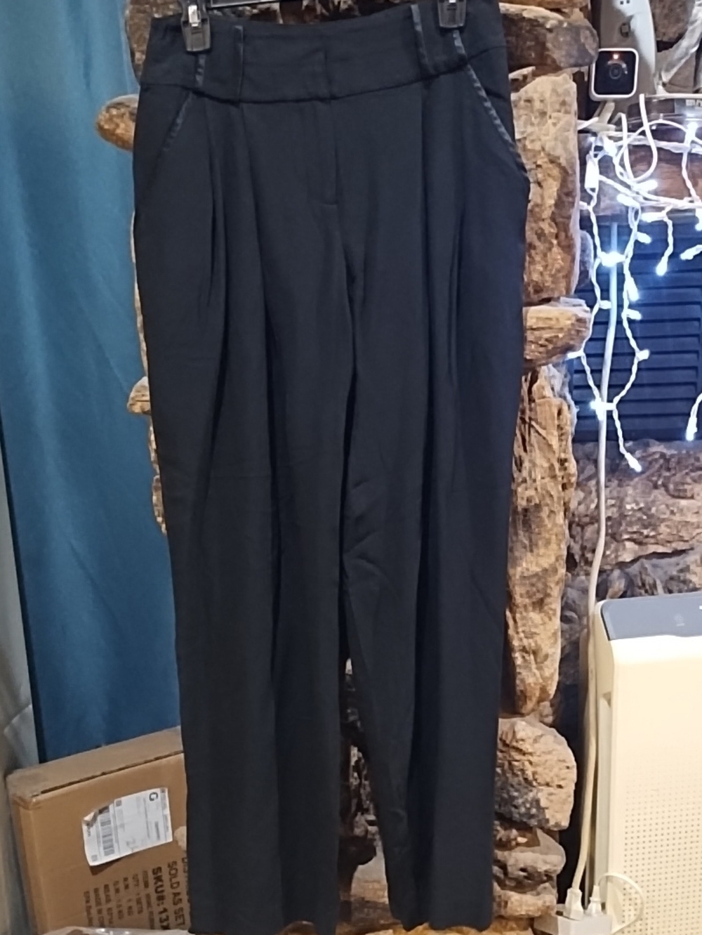 Temperley London Black High-Waist Pleated Pants